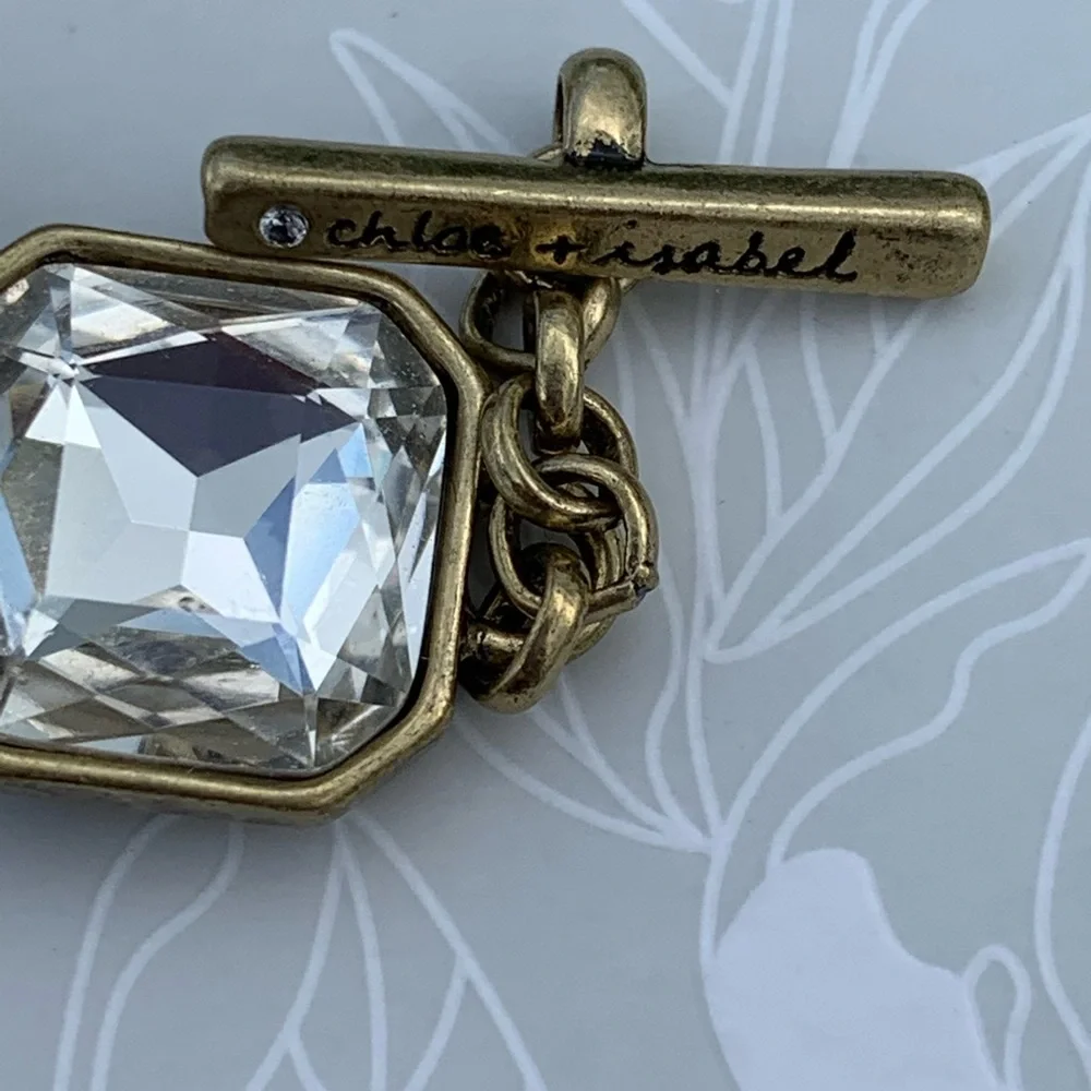 NEW Retro Glam Square-Cut Clear Crystal Bracelet Chloe + Isabel - Picture 8 of 11